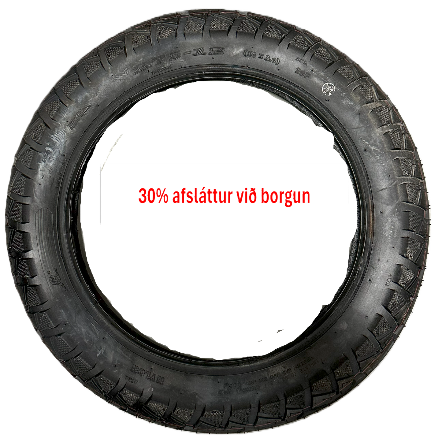 Dekk 2.75-12 (16x3.0) Elgo rafmagnsvespa