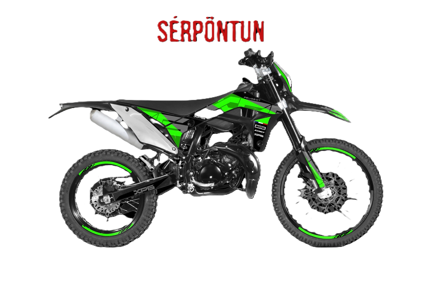 PEUGEOT XP6 ENDURO R 50cc. Neon grænt og svart